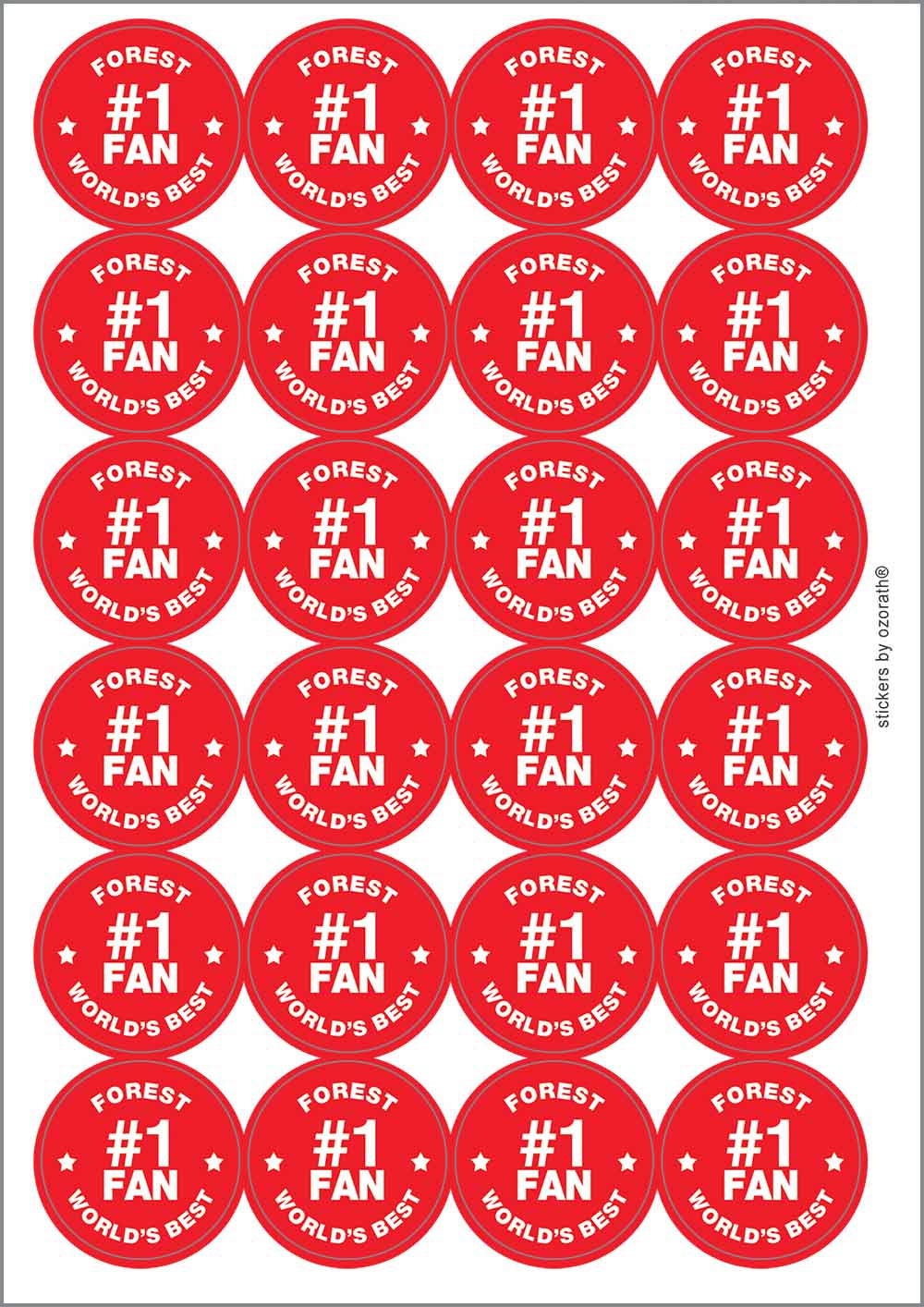 A picture of an A4 sheet of matte paper stickers