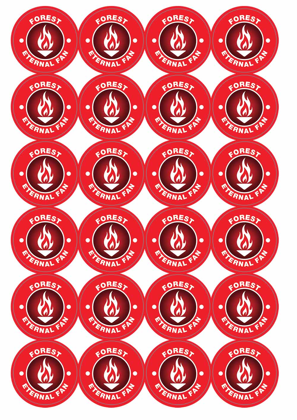 A picture of an A4 sheet of matte paper stickers