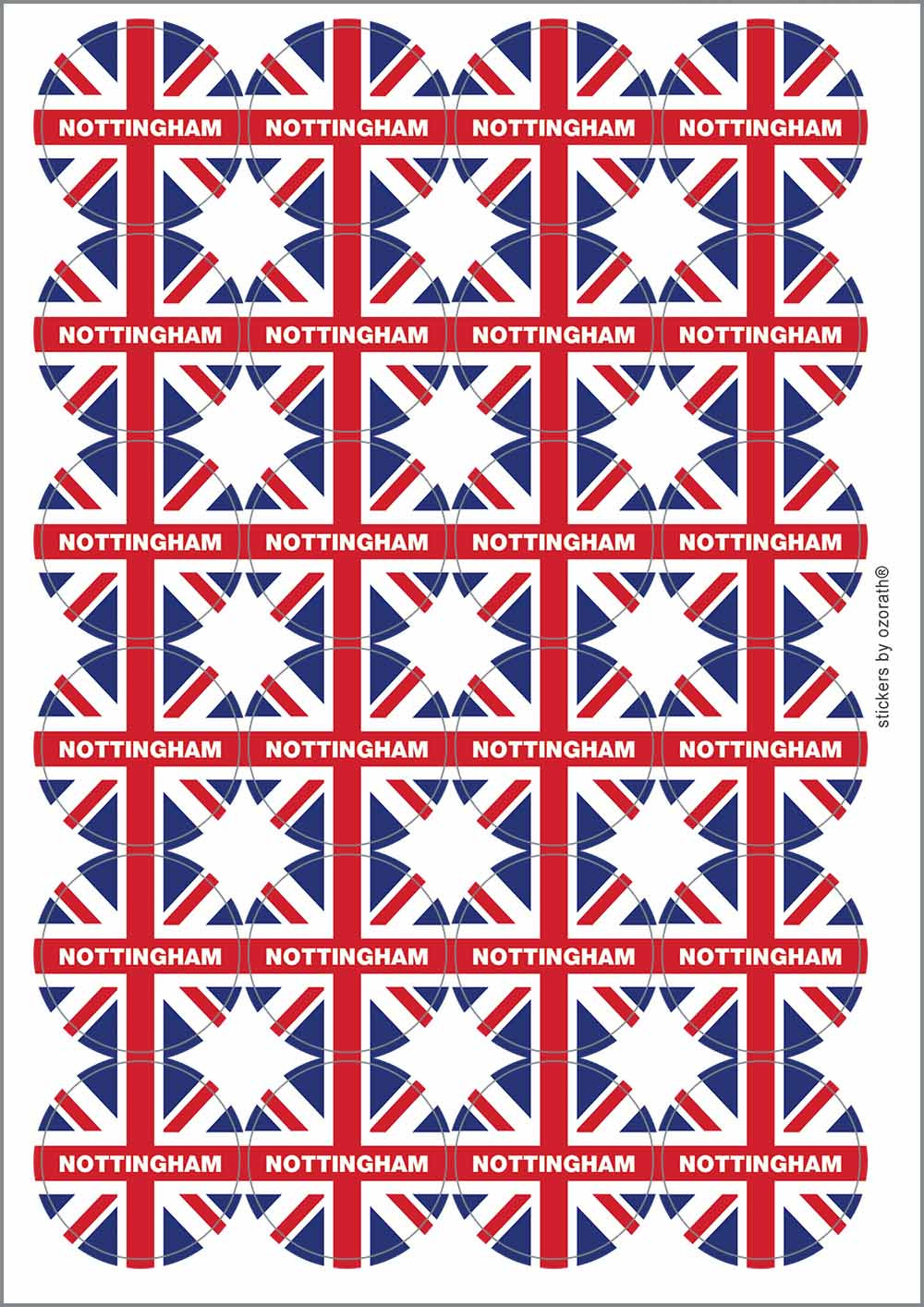 A picture of an A4 sheet of matte paper stickers