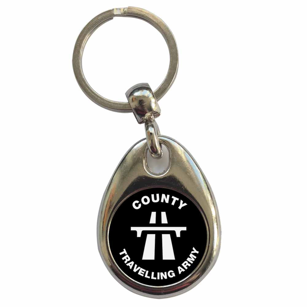 An image of a plain metal keyring