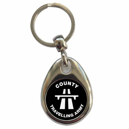 An image of a plain metal keyring
