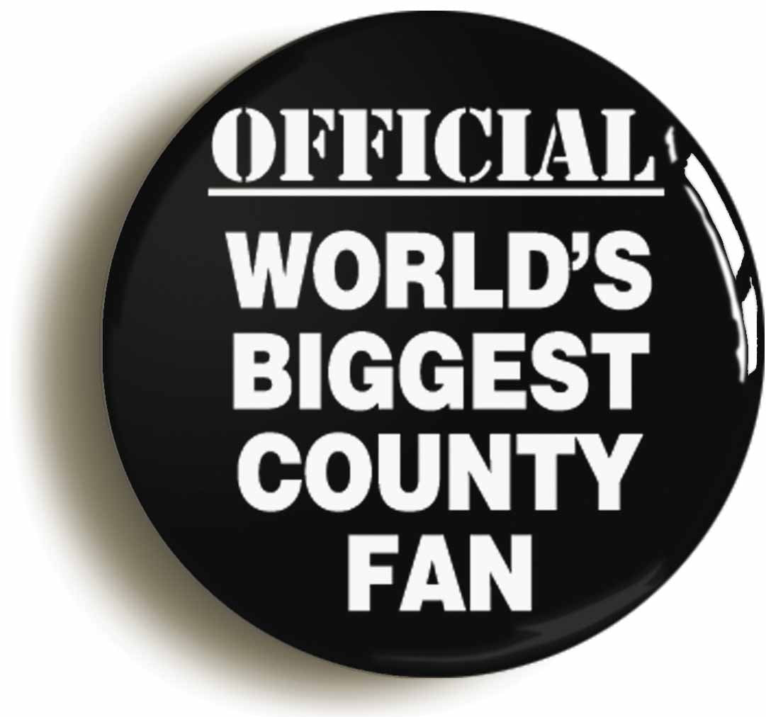 A picture of the front of the product, titled World's Biggest County Fan Circular 50mm Fridge Magnet