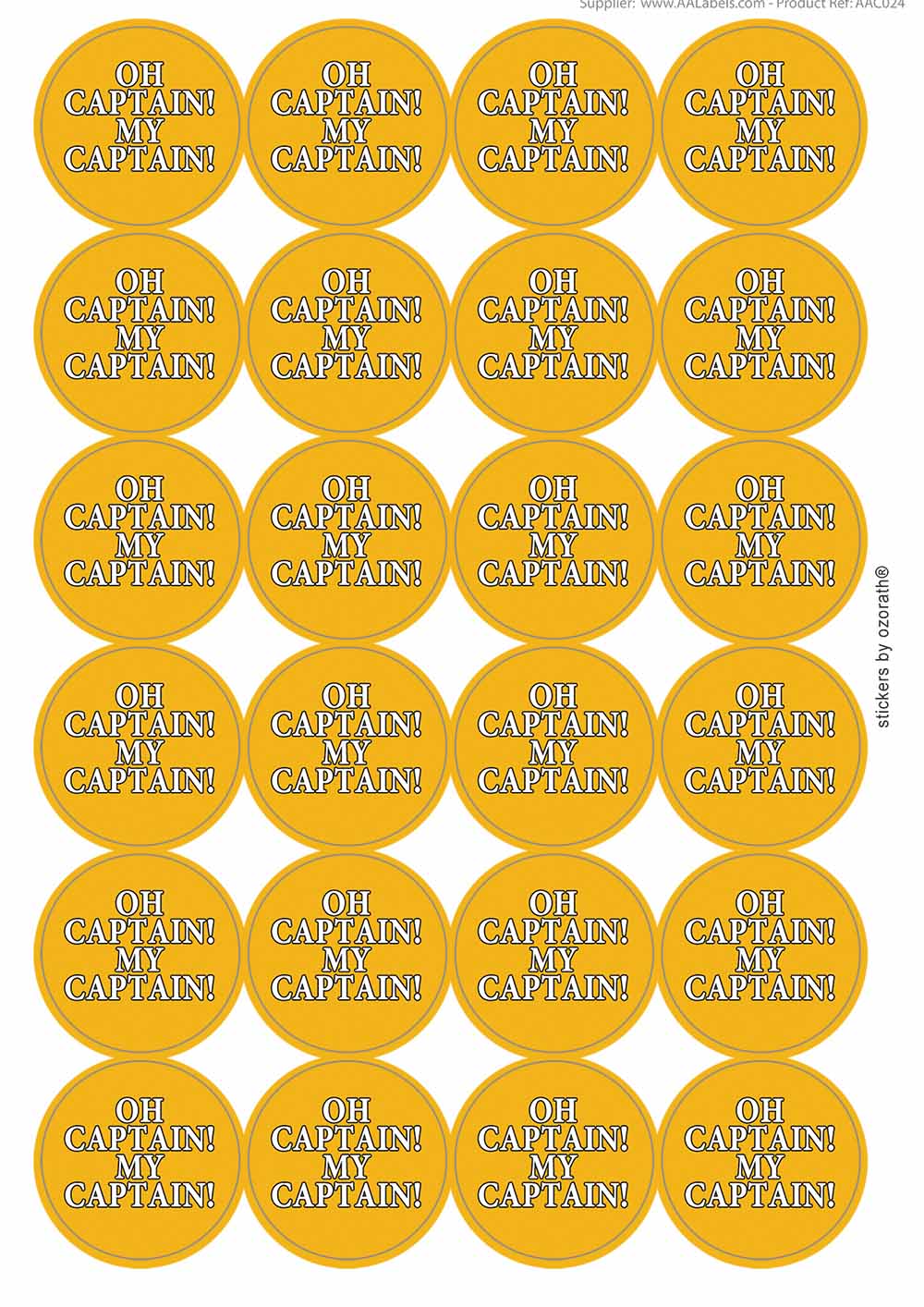 A picture of an A4 sheet of matte paper stickers
