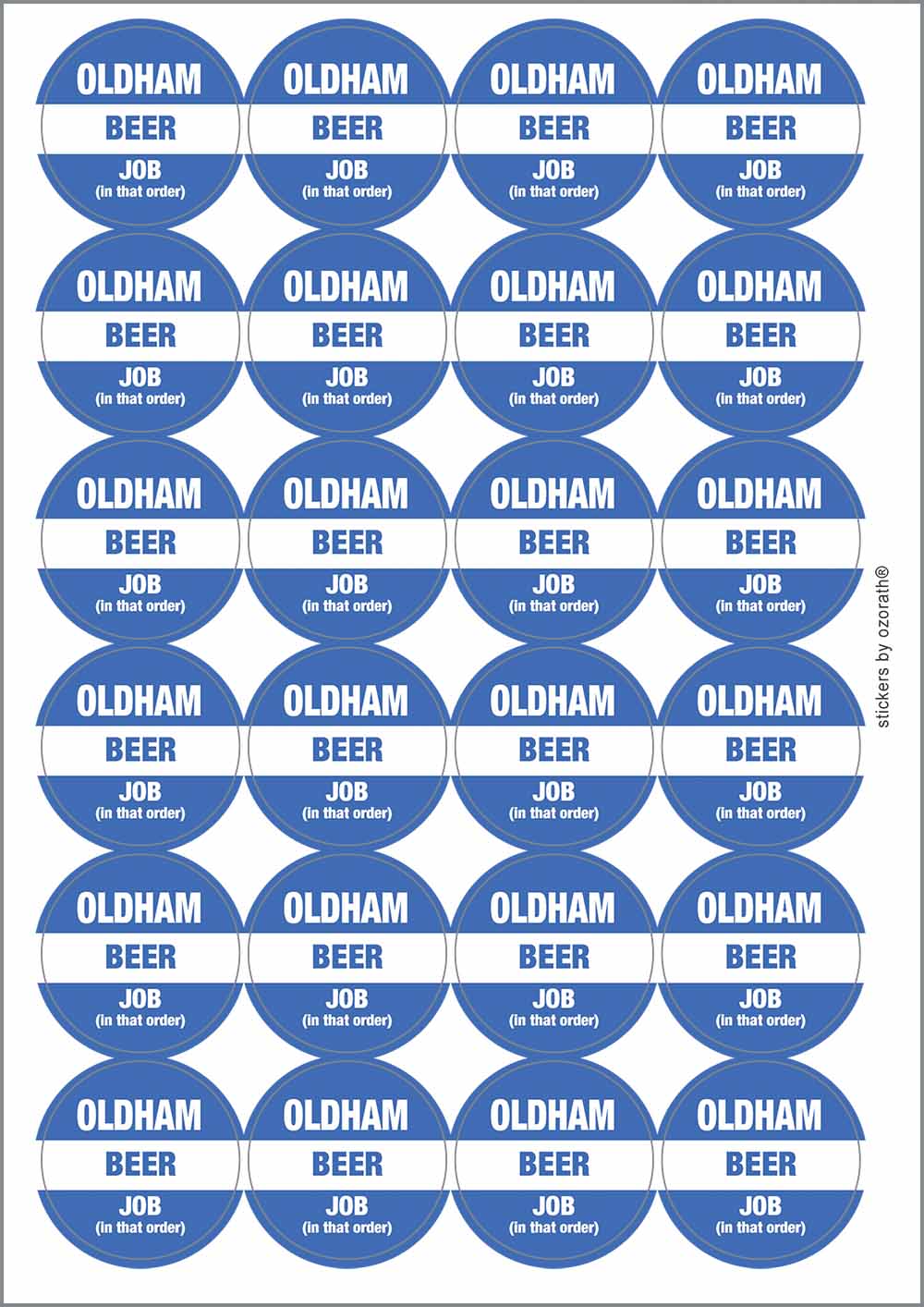 A picture of an A4 sheet of matte paper stickers