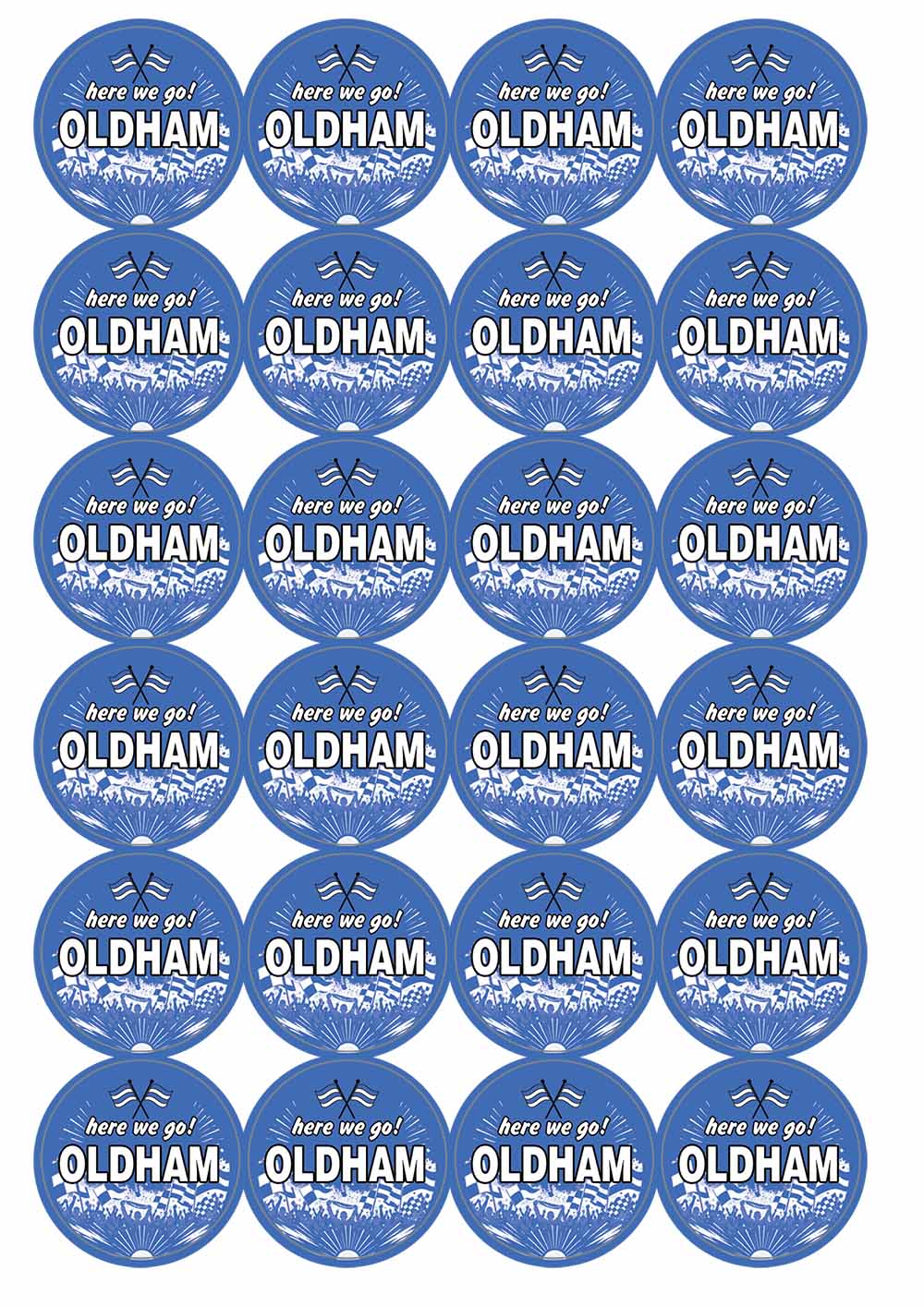 A picture of an A4 sheet of matte paper stickers