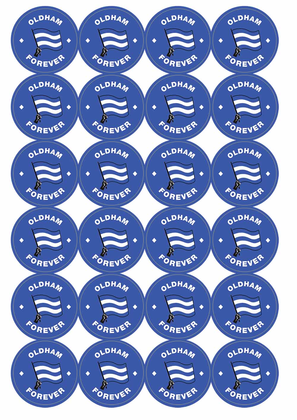 A picture of an A4 sheet of matte paper stickers