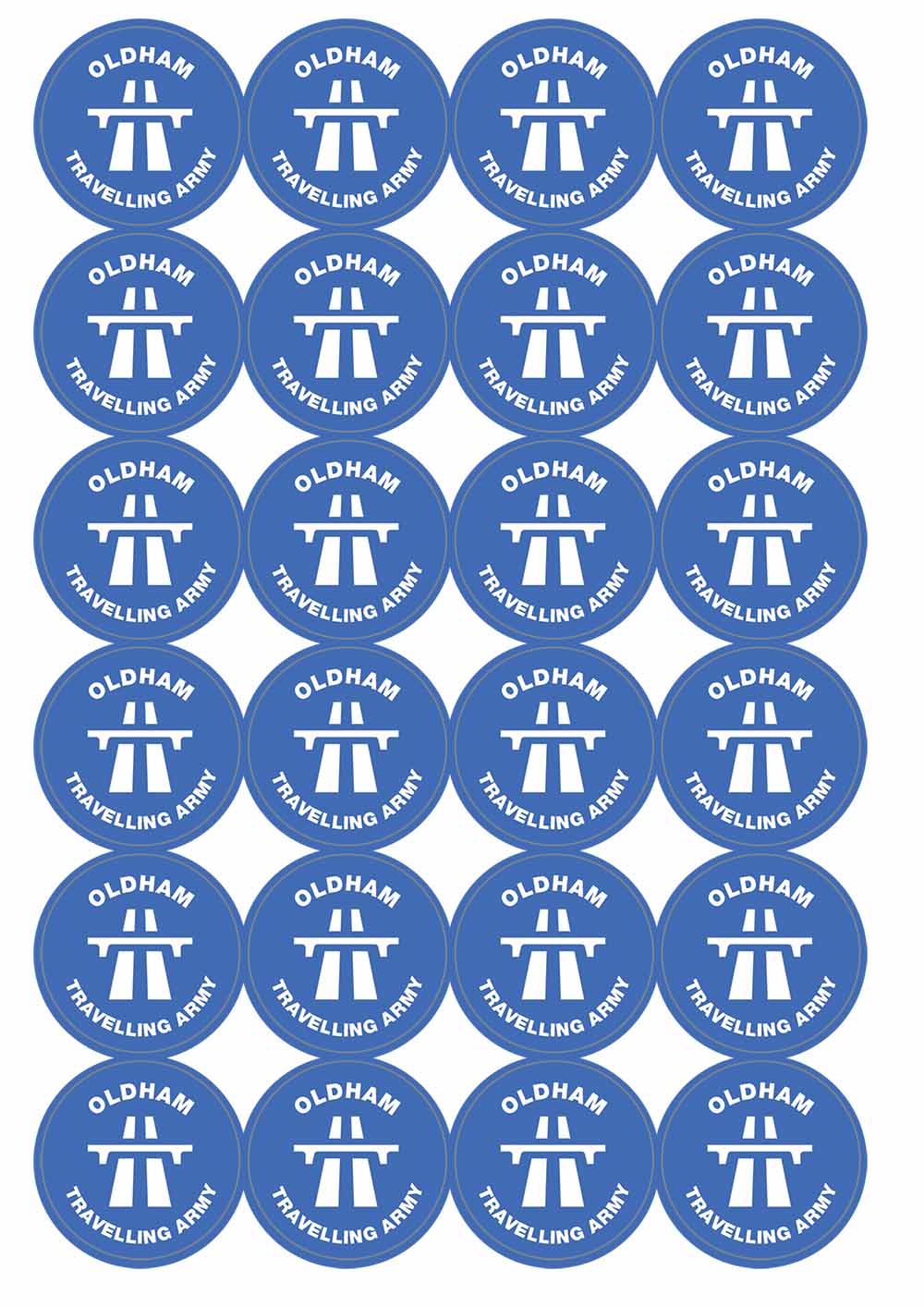 A picture of an A4 sheet of matte paper stickers