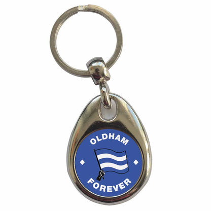 An image of a plain metal keyring