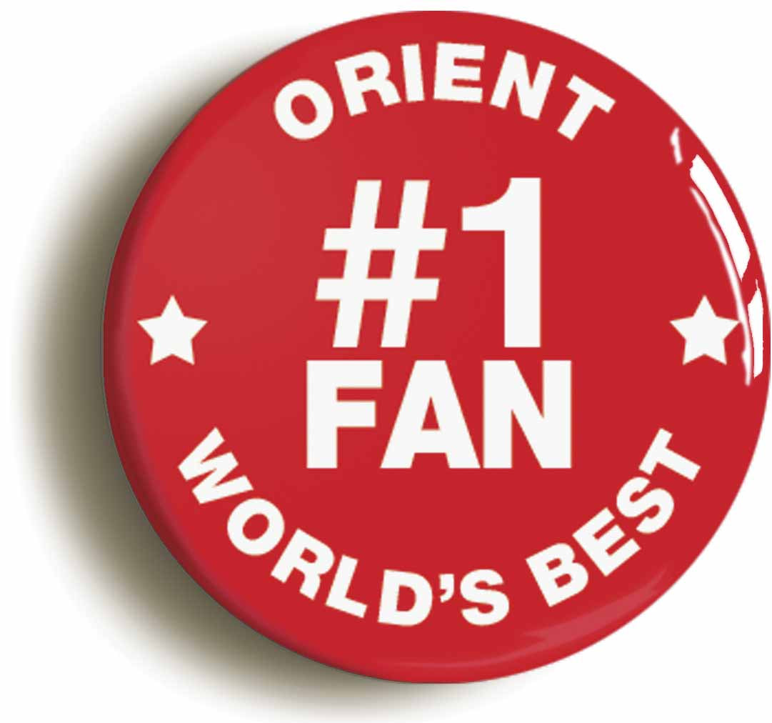 A picture of the front of the product, titled Orient #1 Fan Button Pin Badge