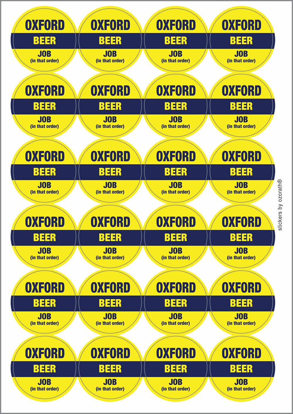 A picture of an A4 sheet of matte paper stickers