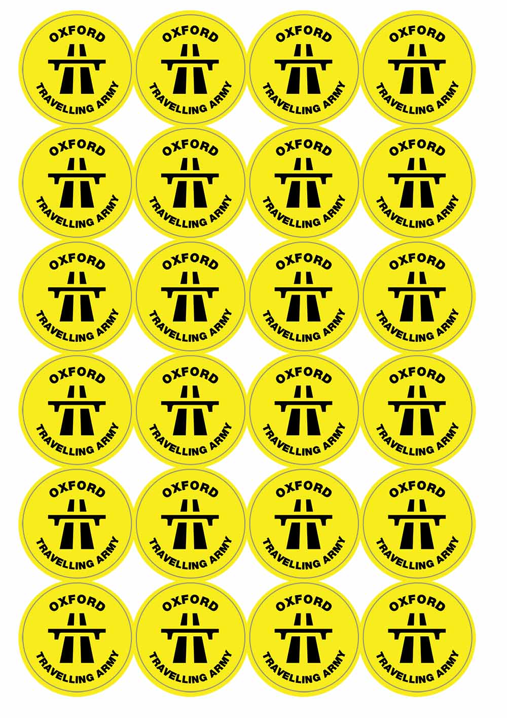 A picture of an A4 sheet of matte paper stickers