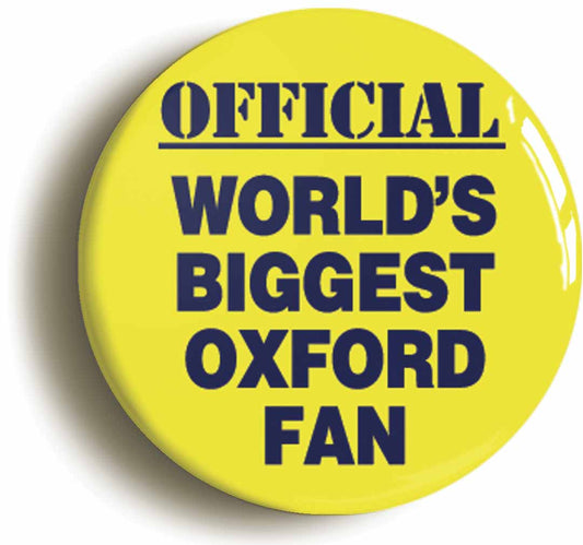A picture of the front of the product, titled World's Biggest Oxford Fan Circular 50mm Fridge Magnet
