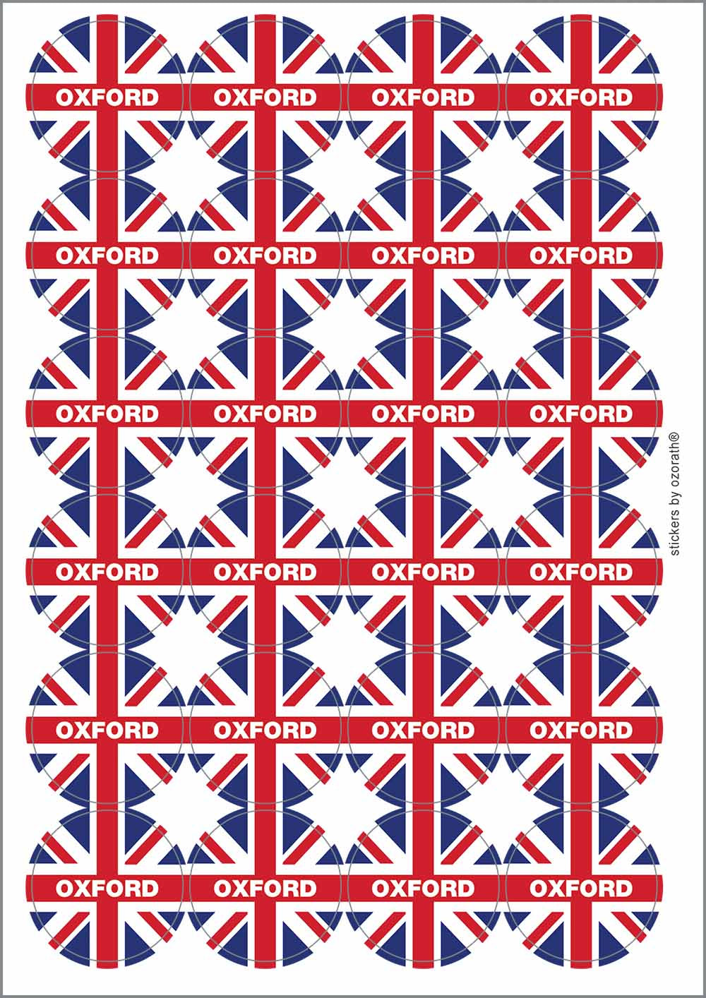 A picture of an A4 sheet of matte paper stickers