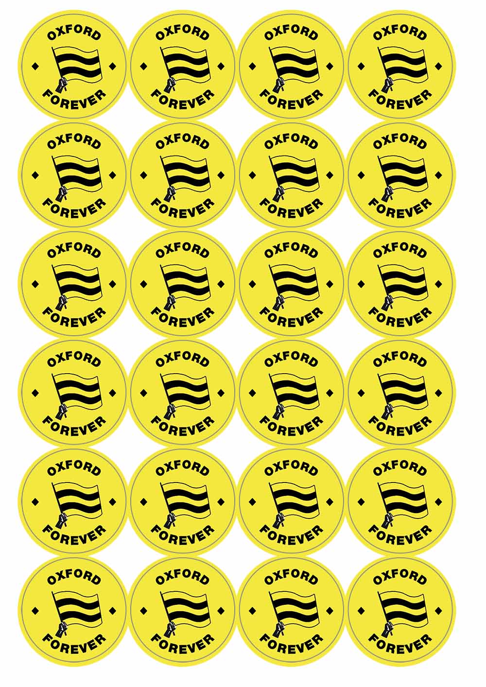 A picture of an A4 sheet of matte paper stickers