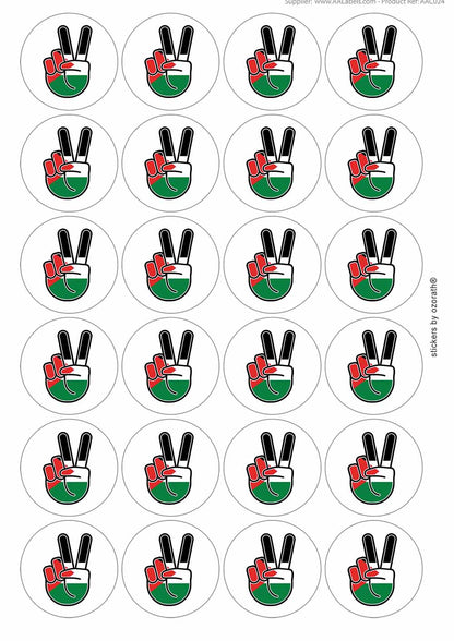 A picture of an A4 sheet of matte paper stickers