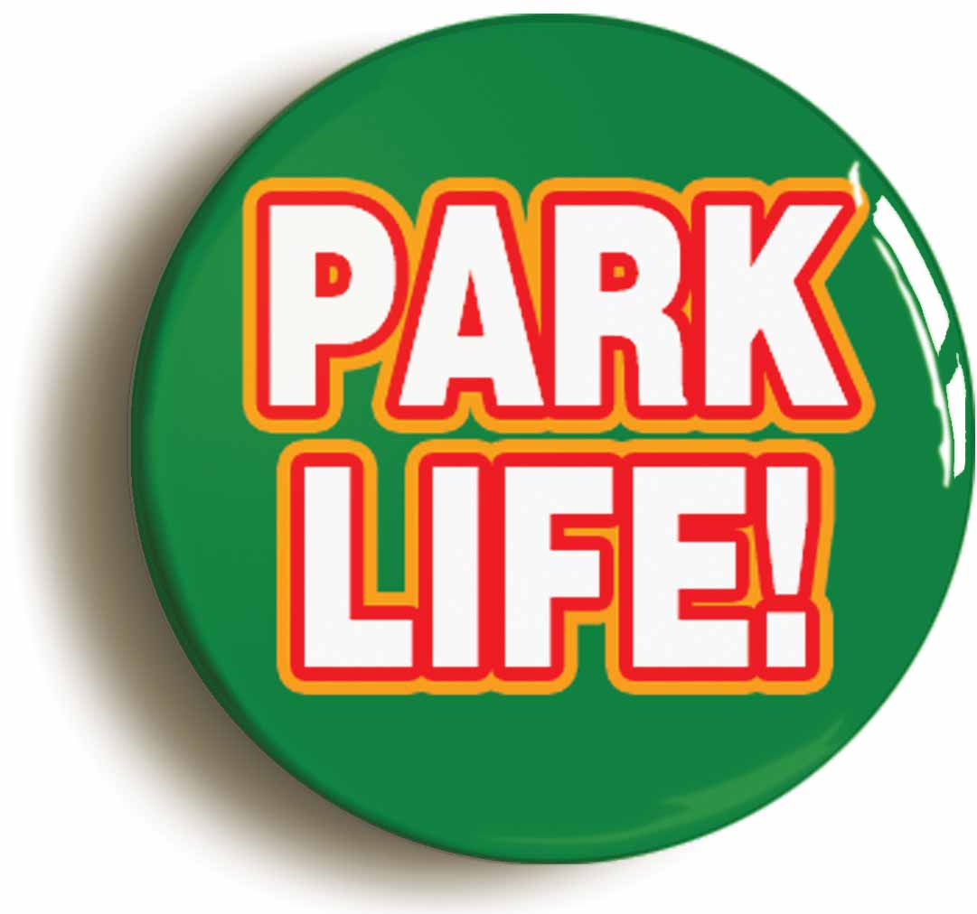 A picture of the front of the product, titled Park Life Circular 50mm Fridge Magnet