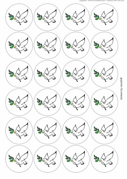 A picture of an A4 sheet of matte paper stickers