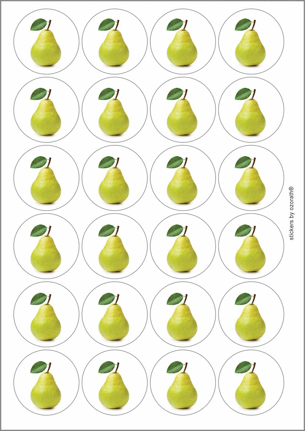 A picture of an A4 sheet of matte paper stickers