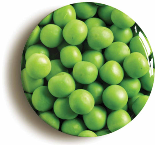 A picture of the front of the product, titled Peas Circular 50mm Fridge Magnet