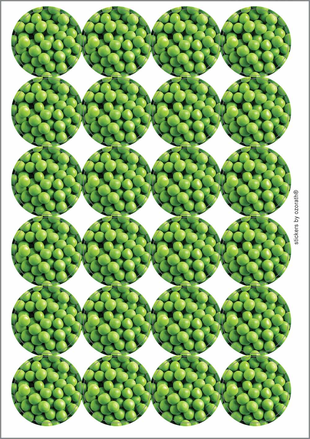 A picture of an A4 sheet of matte paper stickers