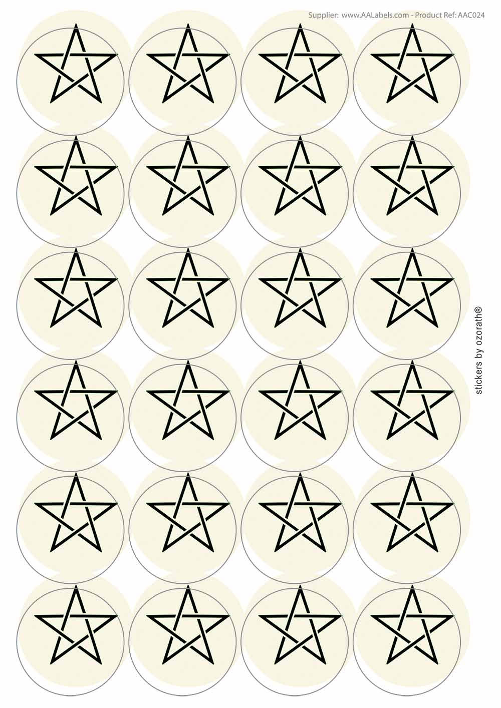 A picture of an A4 sheet of matte paper stickers