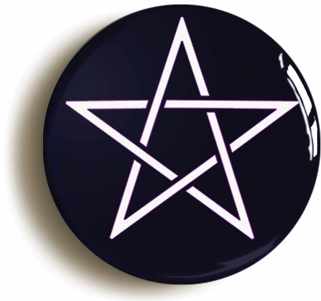 A picture of the front of the product, titled Pentagram Magic Symbol Gothic Button Pin Badge