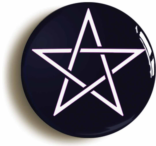 A picture of the front of the product, titled Pentagram Magic Symbol Gothic Button Pin Badge