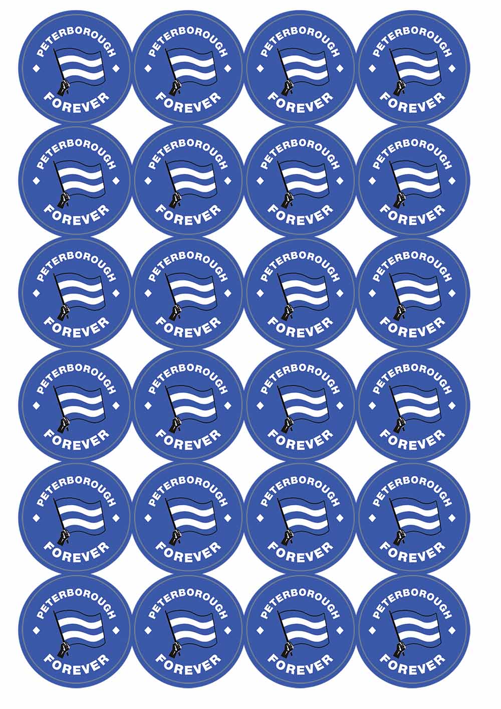 A picture of an A4 sheet of matte paper stickers