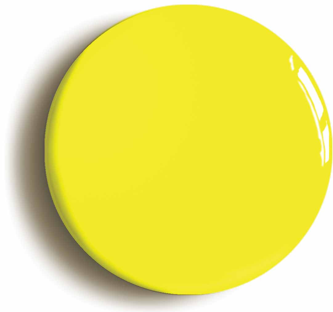 A picture of the front of the product, titled Plain Yellow Button Pin Badge