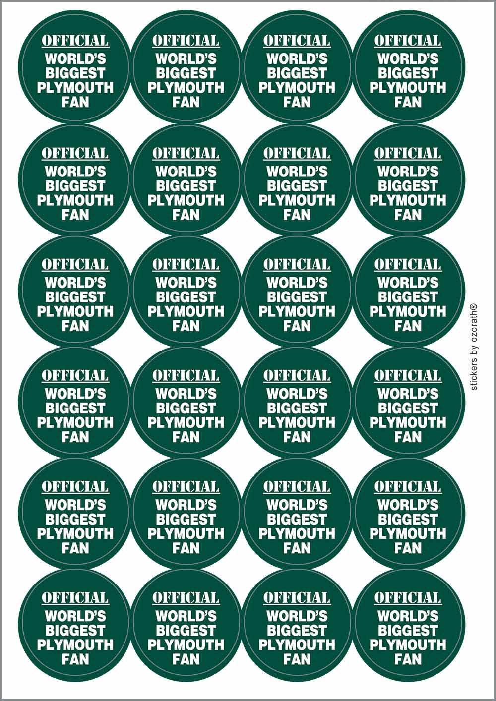 A picture of an A4 sheet of matte paper stickers