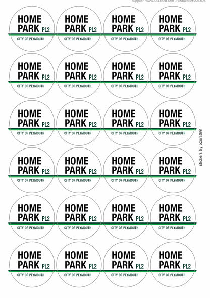 Home Park City Of Plymouth Pl2 Road Sign Matt Paper Stickers