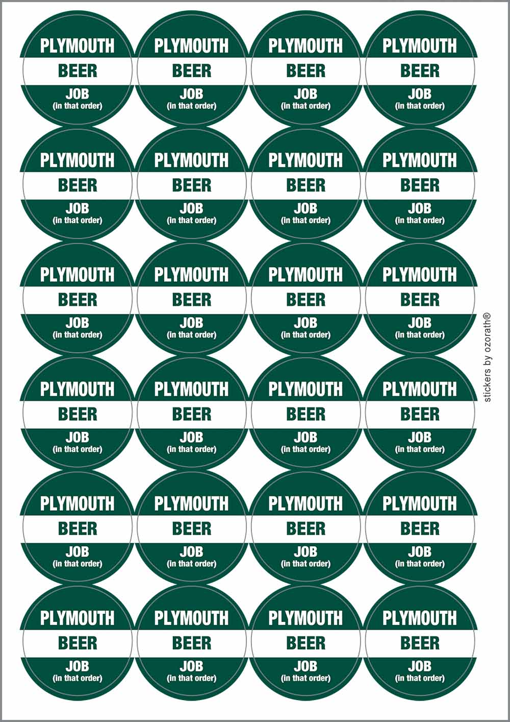 A picture of an A4 sheet of matte paper stickers