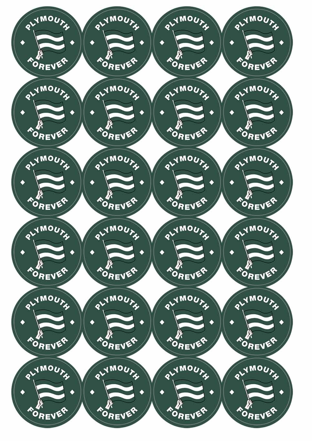 A picture of an A4 sheet of matte paper stickers