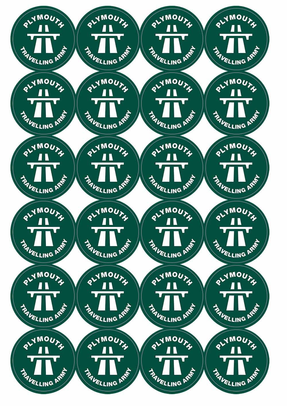 A picture of an A4 sheet of matte paper stickers