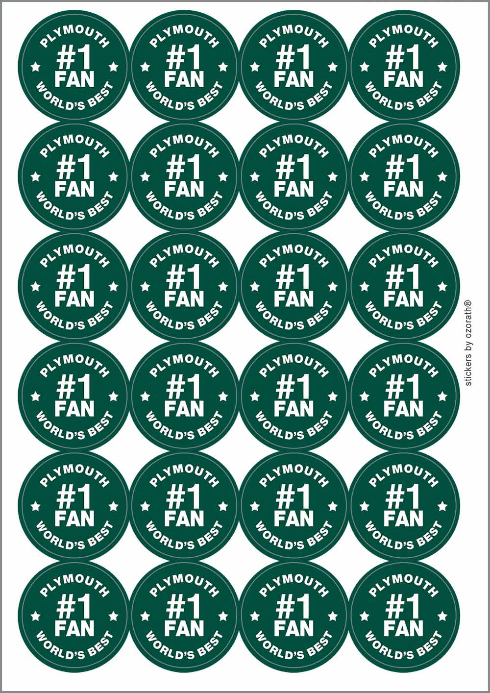 A picture of an A4 sheet of matte paper stickers