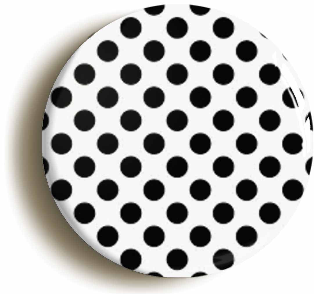 A picture of the front of the product, titled Polka Dot Circular 50mm Fridge Magnet