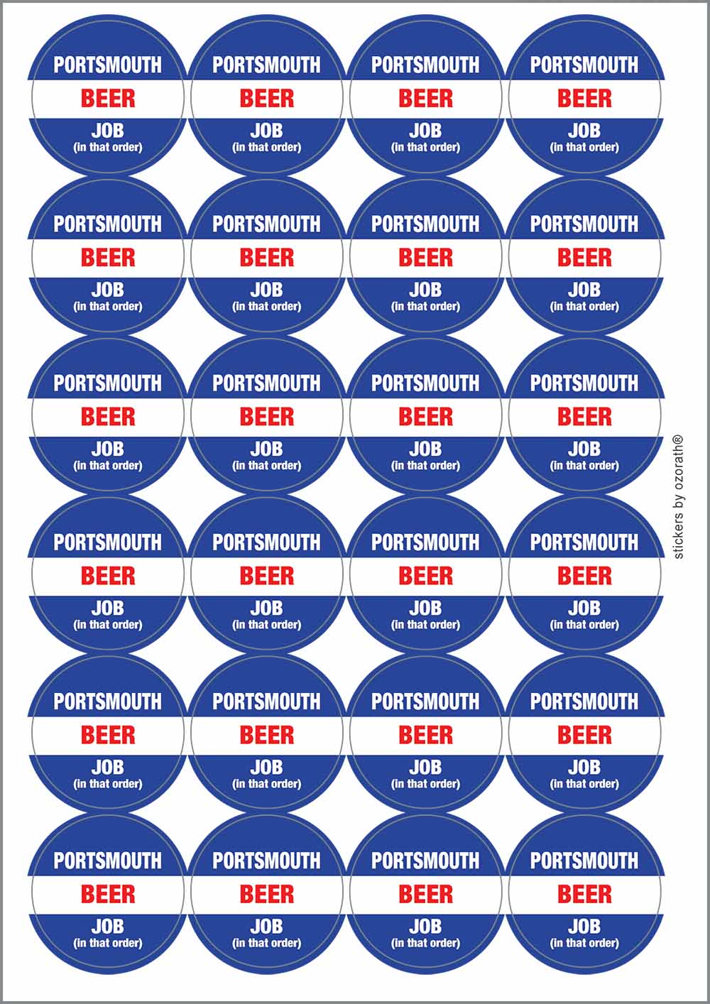 A picture of an A4 sheet of matte paper stickers