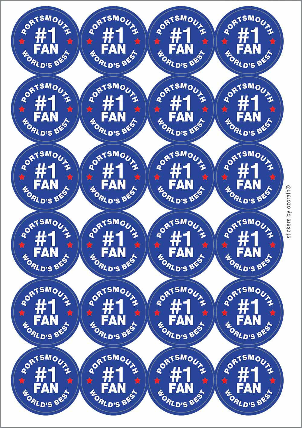 A picture of an A4 sheet of matte paper stickers