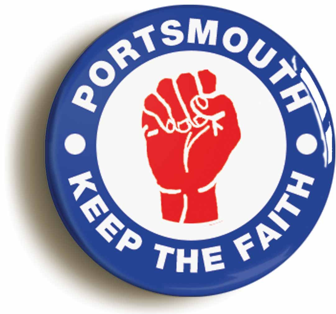 A picture of the front of the product, titled Portsmouth Keep The Faith Northern Soul Button Pin Badge