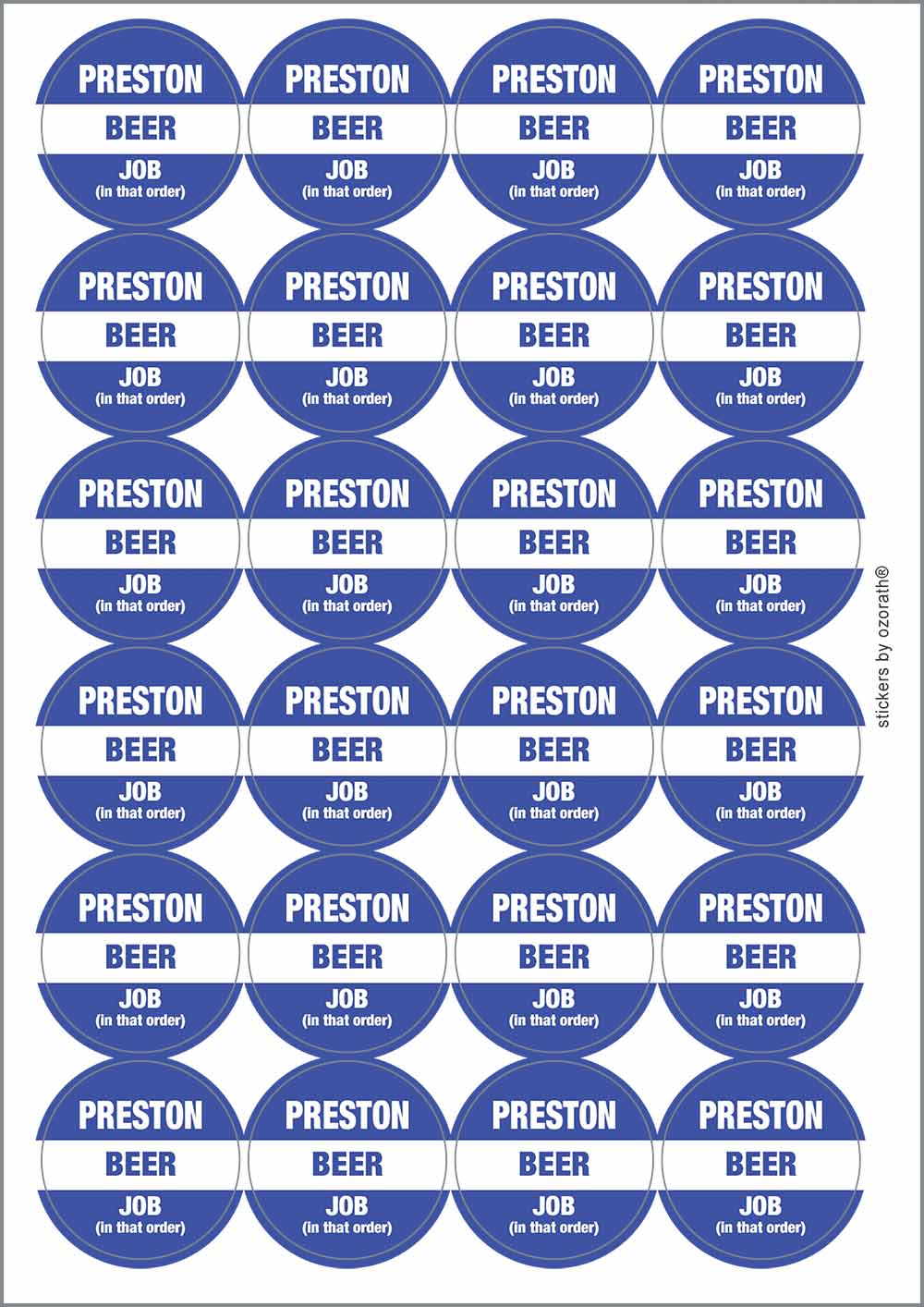 A picture of an A4 sheet of matte paper stickers