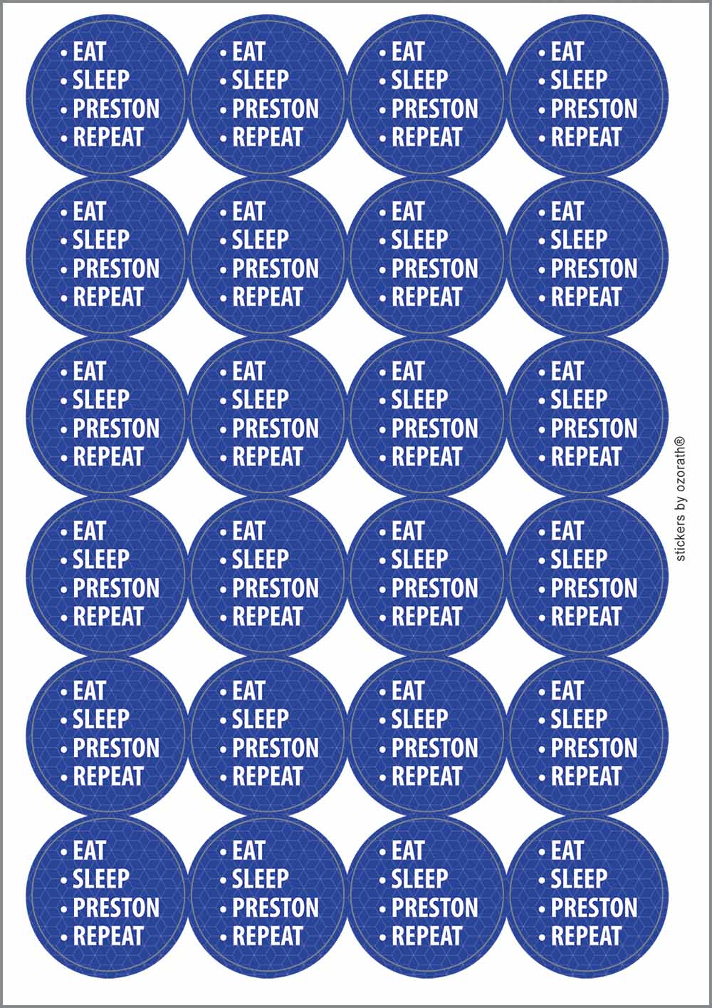 A picture of an A4 sheet of matte paper stickers