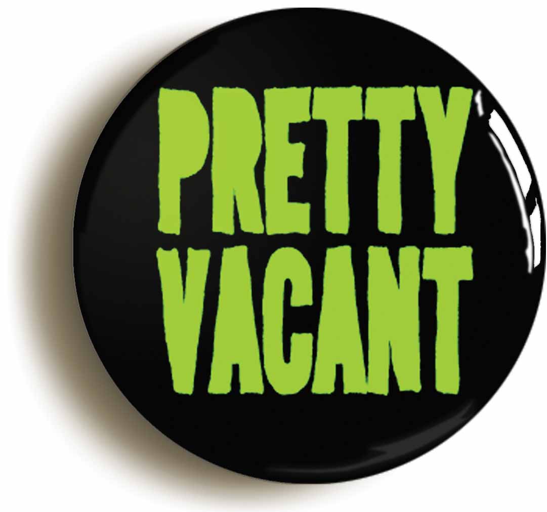 A picture of the front of the product, titled Pretty Vacant Punk Button Pin Badge