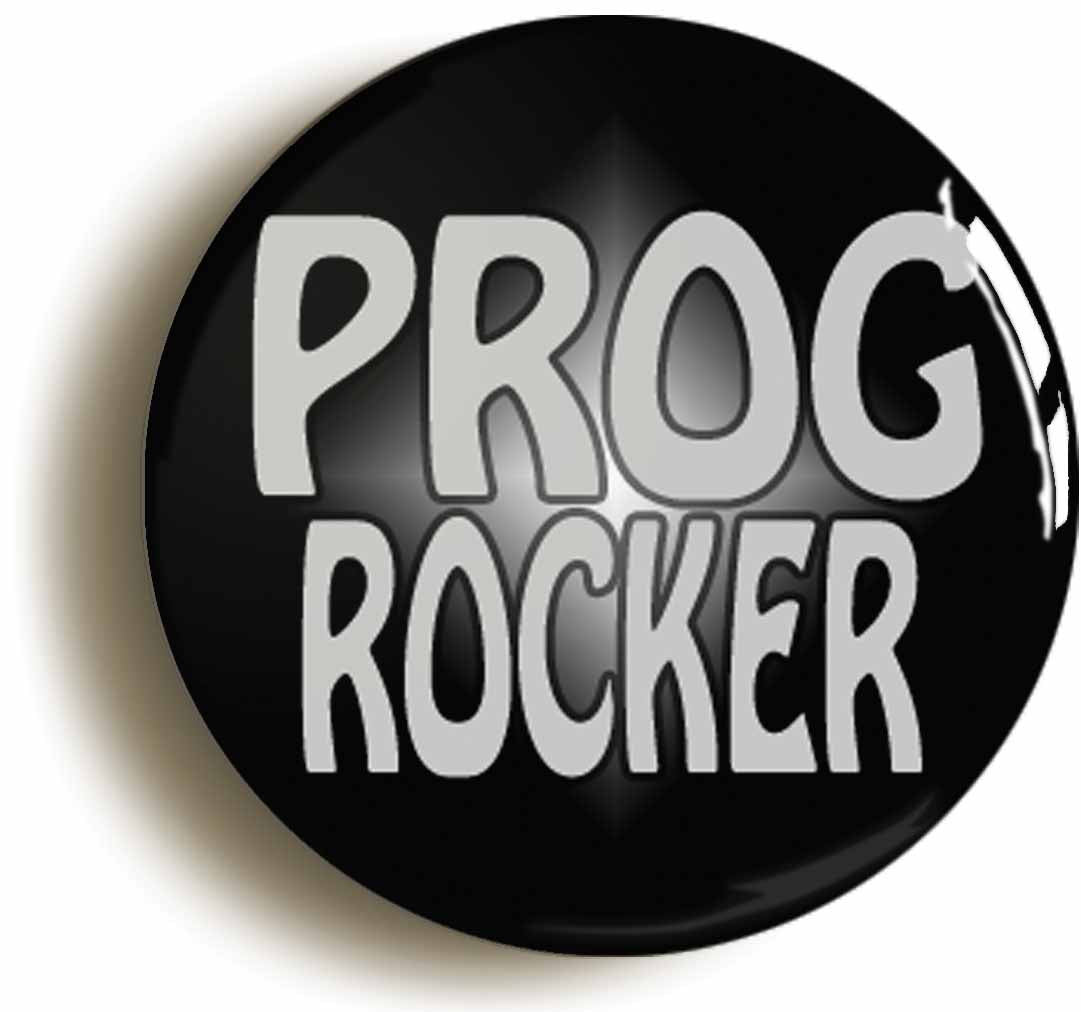 A picture of the front of the product, titled Prog Rocker Button Pin Badge