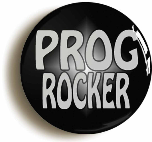 A picture of the front of the product, titled Prog Rocker Button Pin Badge