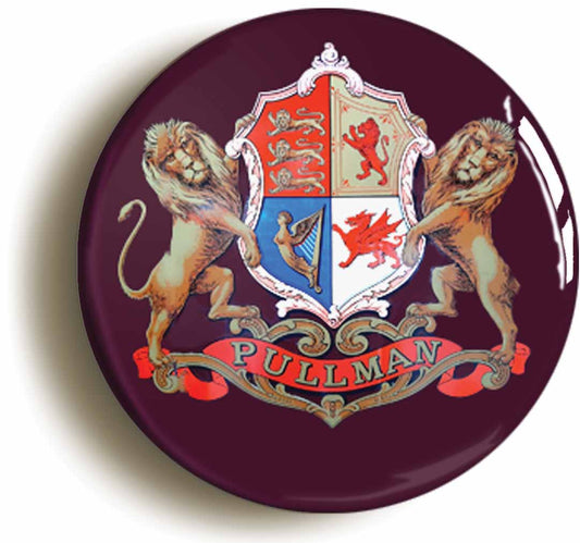A picture of the front of the product, titled British Railways Pullman Coat Of Arms Button Pin Badge