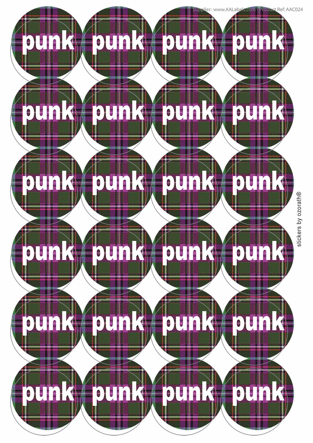 A picture of an A4 sheet of matte paper stickers