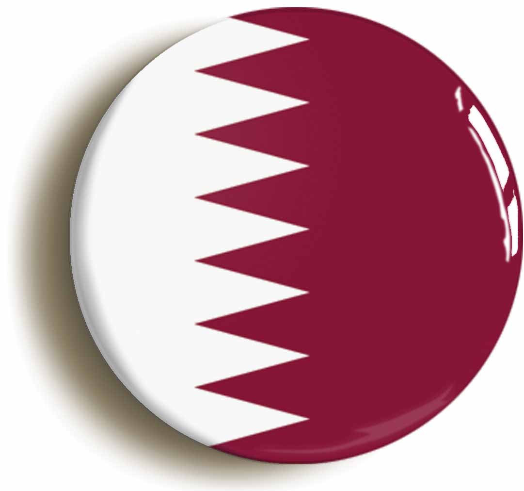 A picture of the front of the product, titled Qatar Qatari National Flag Circular 50mm Fridge Magnet