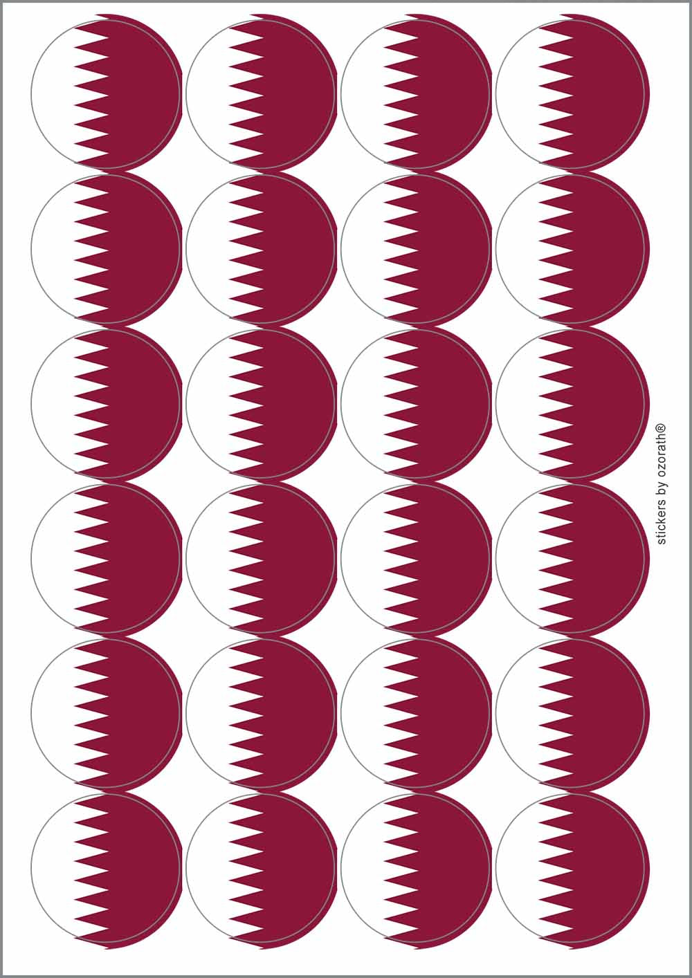 A picture of an A4 sheet of matte paper stickers