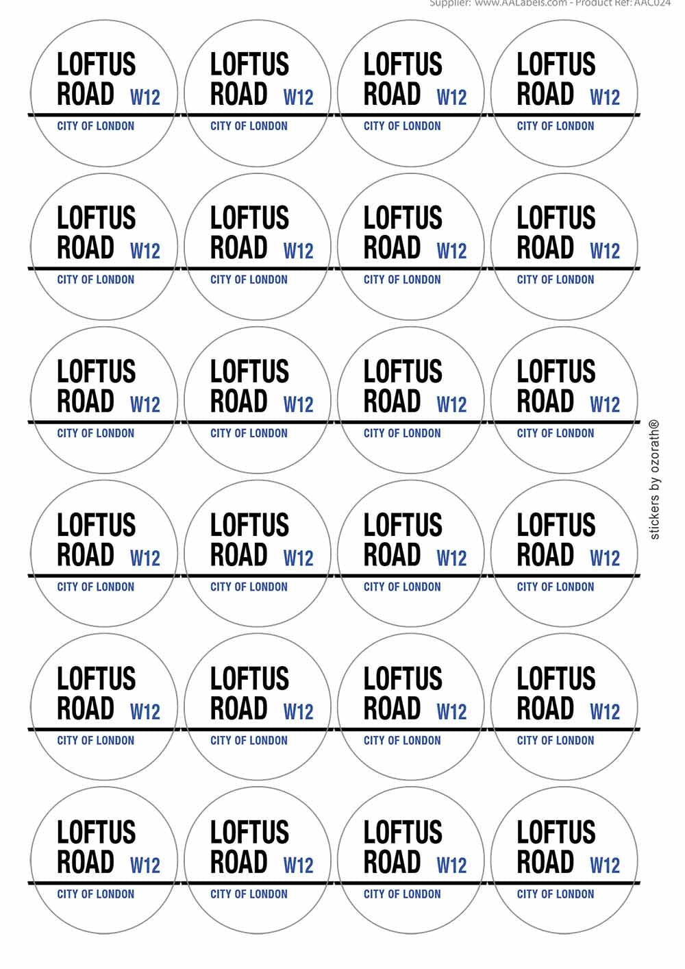 Loftus Road W12 City Of London Sign Matt Paper Stickers