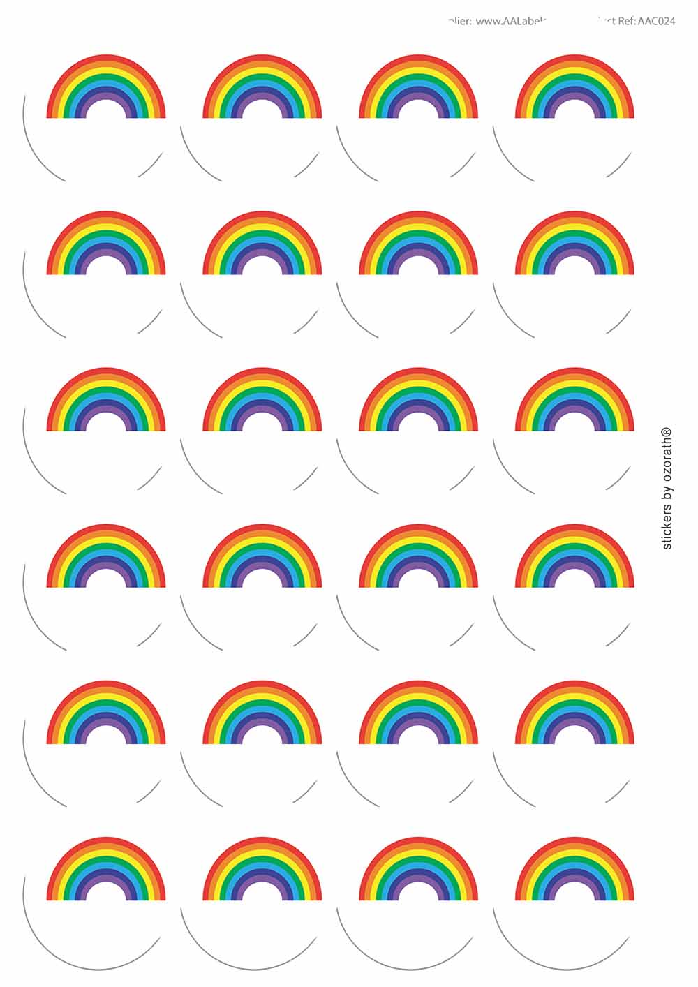 A picture of an A4 sheet of matte paper stickers